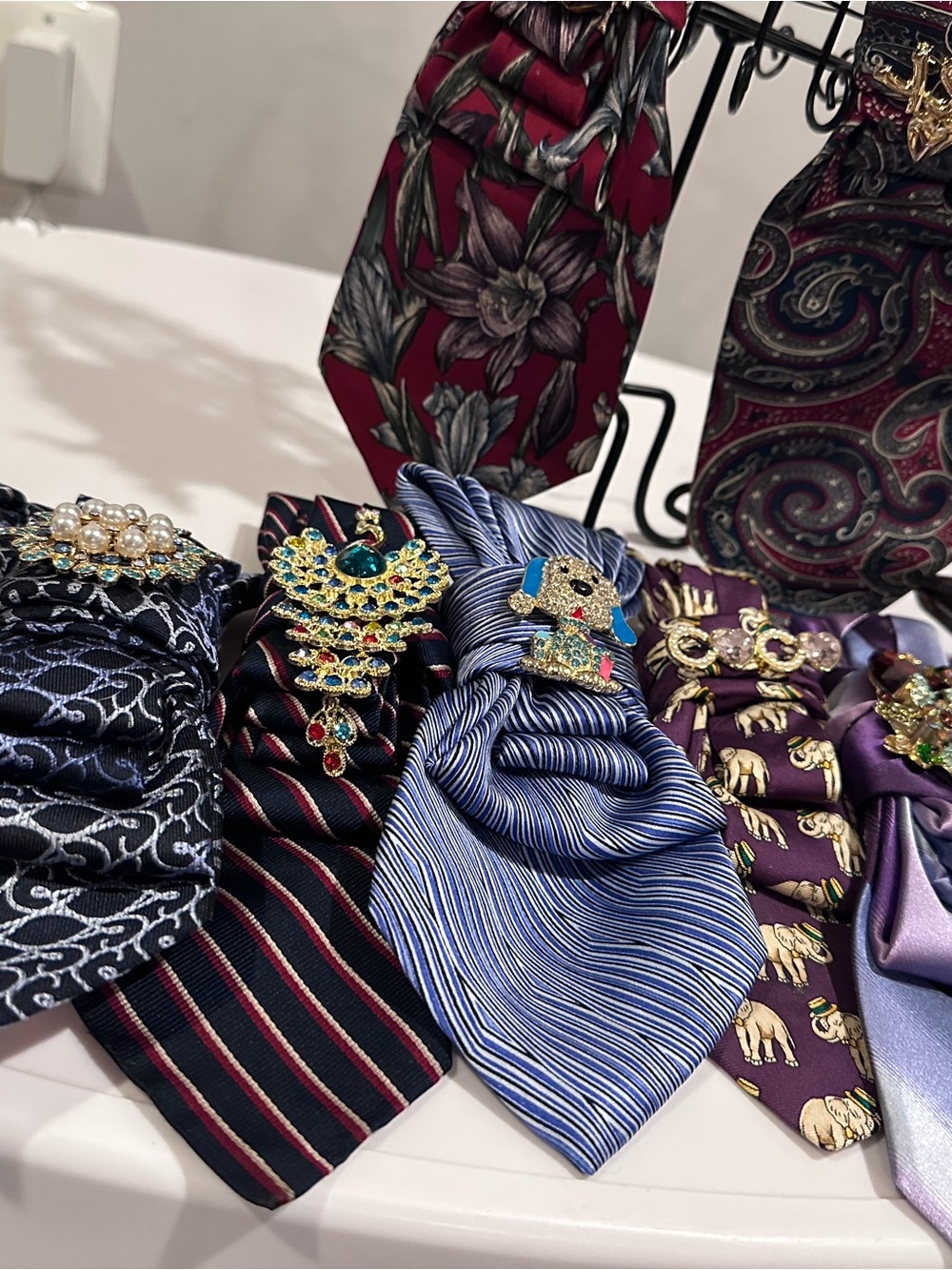DIY neck accessory ties for women. 

Pretty Knotty Ties $45/piece.